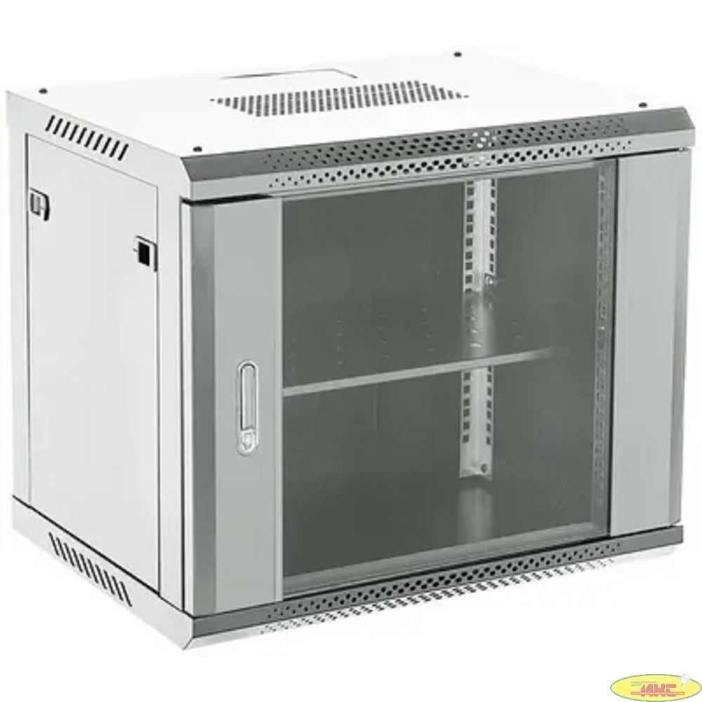 Шкаф коммутационный Rexant (04-0666-111) настенный 6U 600x600мм пер.дв.стекл металл 2 бок.пан. направл.под винты 60кг серый 230град. IP20 сталь