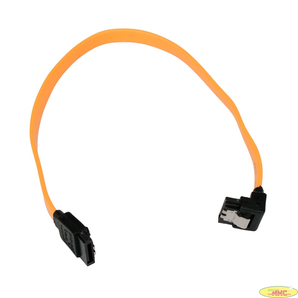 Cablexpert ККабель интерфейсный SATA Sata3 7pin / 7pin, угловой, защелка, 30см, желтый, пакет (CC-SATAM-DATA90-YL-30CM)