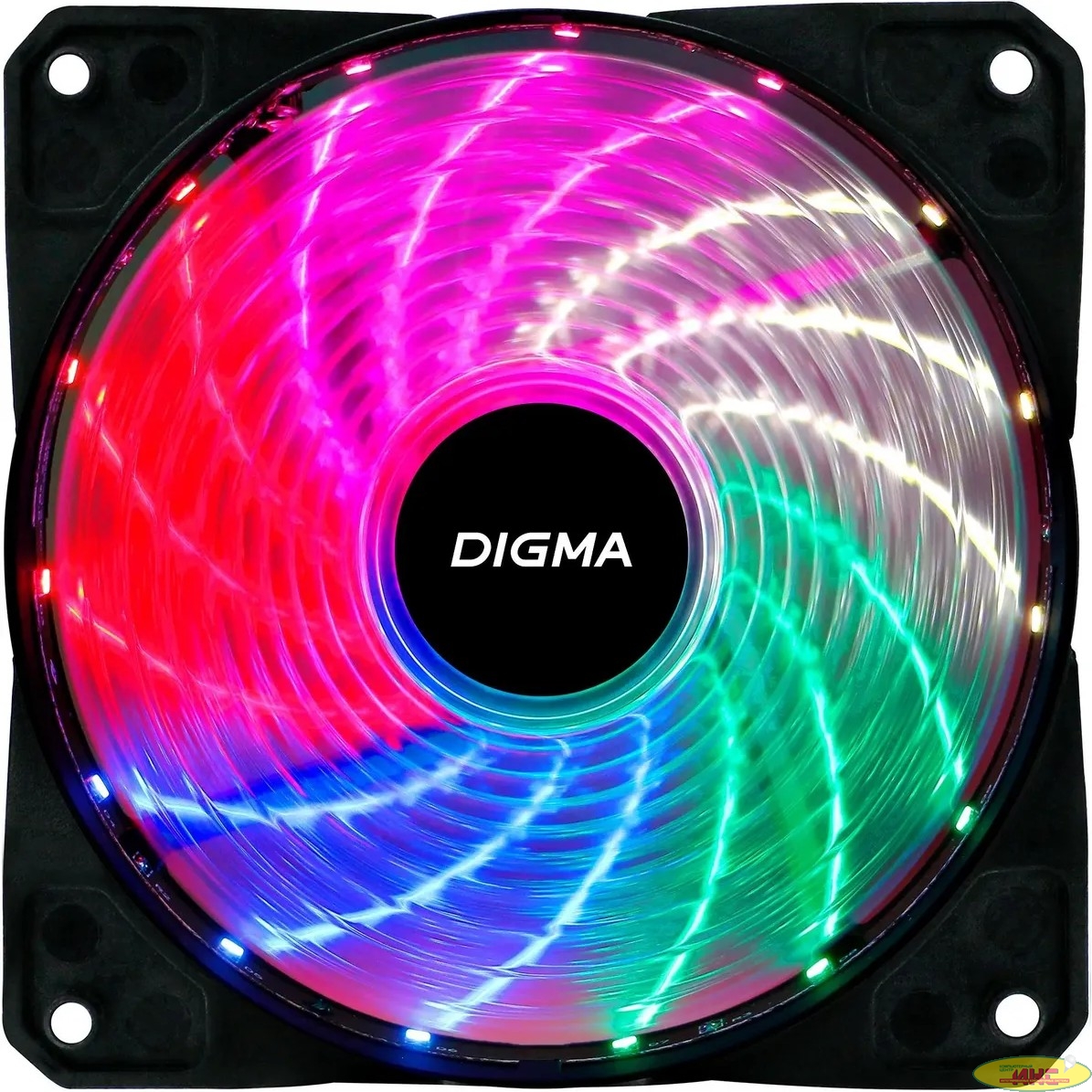 Вентилятор Digma DFAN-FRGB2 RGB 120мм черный 3-pin 4-pin (Molex)  Ret