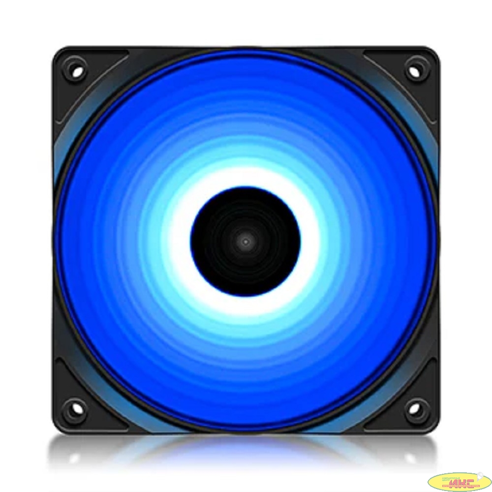 Вентилятор для корпуса Deepcool RF120B (120mm, 1300rpm, 48.9 CFM, 21.9 дБ, Molex, blue light, black/white) (DP-FLED-RF120-BL)