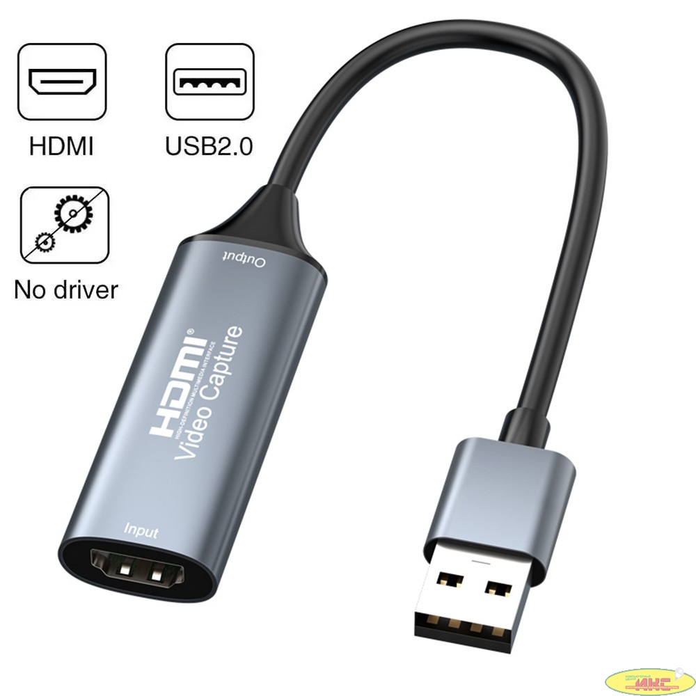 ORIENT C703HVC+, Кабель-адаптер HDMI -> USB2.0, устройство видеозахвата со звуком 1920x1080@60Hz, поддержка Windows/MacOS/Android, (33273)