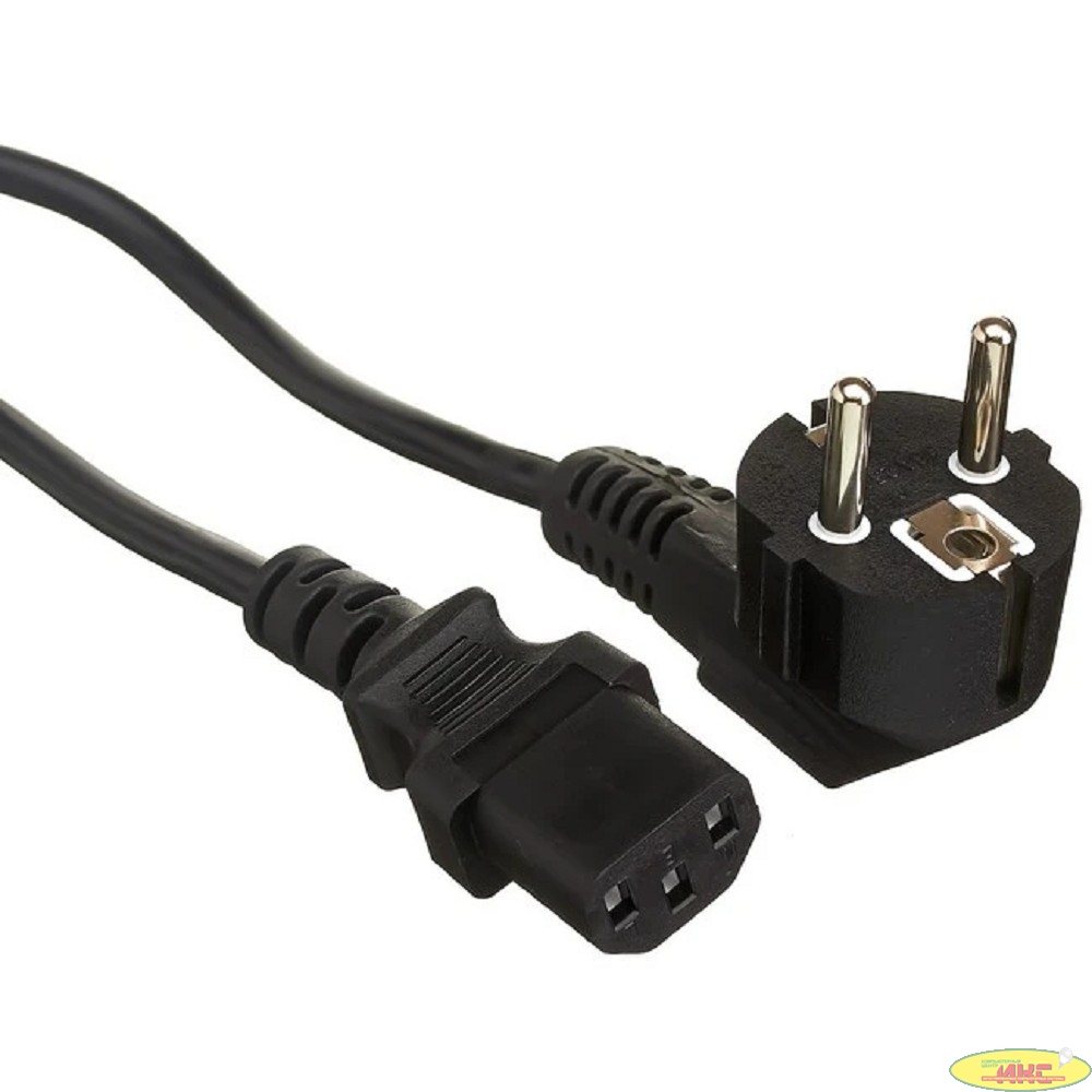 Exegate EX297789RUS Кабель питания Special PC-1S (Евровилка угловая Schuko->C13, 3*0.75mm2, CCA, черный, 1м)