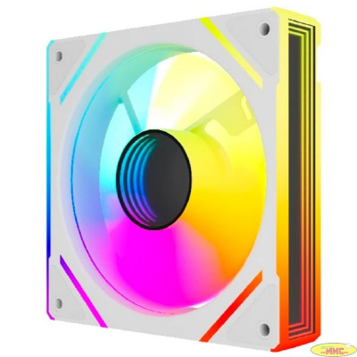 Powercase Вентилятор (M61-12W ARGB) White 120x120x25mm (PWM, 100шт./кор, 4pin PWM (M+F)+ 3pin ARGB (M+F), 600-1500±10% об/мин) Bulk