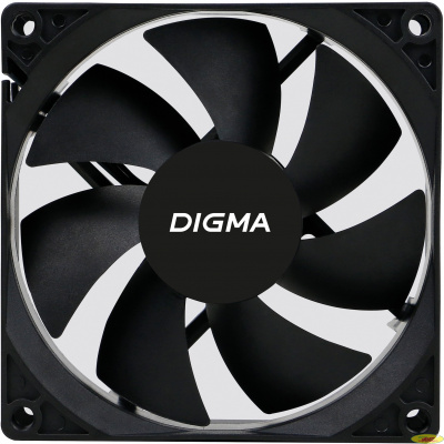 Вентилятор Digma DFAN-90  90мм черный 3-pin 4-pin (Molex)Ret