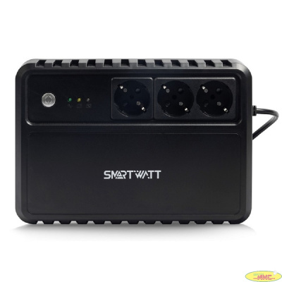 SMARTWATT UPS SAFE 800 {линейно-интерактивный, 800/480 ВА/Вт, напольный, LED индикация, Shuko CEE7/4 - 3 шт}