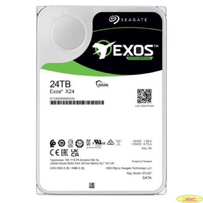 24TB Seagate Exos X24 (ST24000NM002H) {SATA 6Gb/s, 7200 rpm, 512mb buffer, 3.5"}