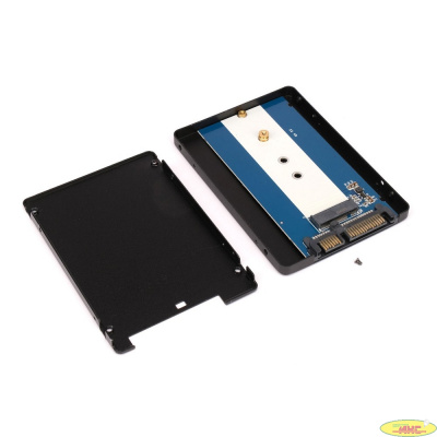 Gembird Адаптер для SSD M.2 SATA в корпус 2,5", алюминиевый корпус, черный, блистер (MF-SATA-M2)