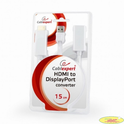 Cablexpert Конвертер HDMI->DisplayPort, HD19M+USBxHD20F, белый (DSC-HDMI-DP-W)