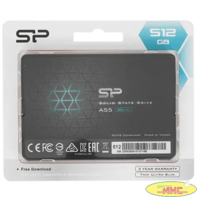 Накопитель SSD Silicon Power SATA III 512Gb SP512GBSS3A55S25 Ace A55 2.5" OEM