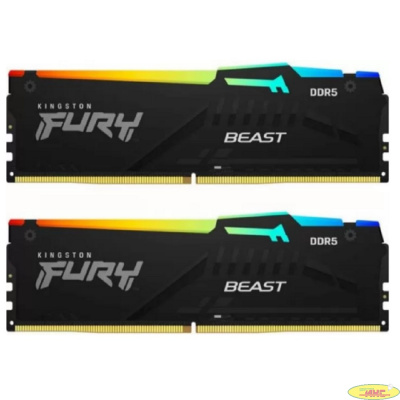 Память DDR5 2x8Gb 6000MHz Kingston KF560C36BBEAK2-16 Fury Beast RGB RTL Gaming PC5-48000 CL36 DIMM 288-pin 1.35В single rank с радиатором Ret