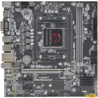 AFOX B450D4-MA5-V2 (Socket AM4, mATX, 2*DDR4(32Gb), VGA+ HDMI, 4*SATA3, 1*M.2, 1*PCIEx16/1*PCIEx1, 2*USB 2.0, 2*USB 3.0,  2 x PS/2, LAN 1*1G) RTL