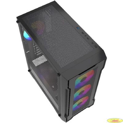 Powercase Mistral X4B, Tempered Glass, 4x 120mm FRGB Fans, чёрный, ATX  (CMXB-L4)