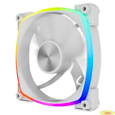 Powercase Вентилятор (M55-12W ARGB) White 120x120x25mm (PWM, 100шт./кор, 4pin PWM (M+F)+ 3pin ARGB (M+F), 600-1800±10% об/мин) Bulk