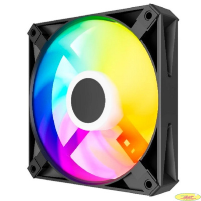 Powercase Вентилятор (M56-12 ARGB) Black 120x120x25mm (PWM, 100шт./кор, 4pin PWM (M+F)+ 3pin ARGB (M+F), 700-1500±10% об/мин) Bulk