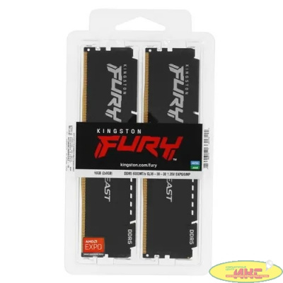 Комплект модулей памяти Kingston Fury Beast KF560C36BBEK2-16 DDR5 16GB (Kit 2x8GB) 6400MHz