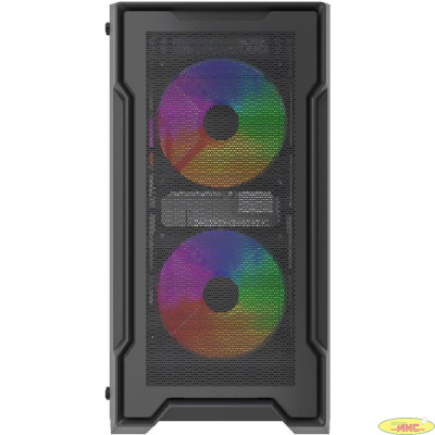 Powercase Корпус Mistral Micro X3B ARGB, Tempered Glass, 3x 120mm ARGB PWM Fan, чёрный, mATX  (CMMXB-A3)