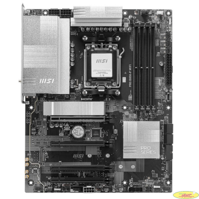 Материнская плата MSI PRO B850-P WIFI B850, AM5, 4*DDR5, 4*PCIEx16, 3*M.2, 3*TypeC, 1*USB3.2Gen2, 5*USB3.2Gen1, 8*USB2.0, 4*SATA3.0, 5G, HDMI, ATX, RTL