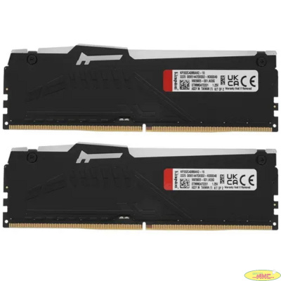 Модуль памяти Kingston 16GB DDR5 5200 DIMM FURY Beast Black RGB  kit 2*8,Non-ECC,  CL40, 1.25V, 288-pin RTL