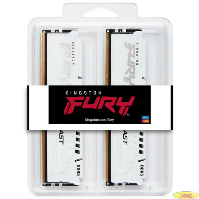 Оперативная память Kingston Fury Beast KF560C30BWK2-64 DDR5 - Kit 2х32ГБ 6000МГц, DIMM,  White,  Ret