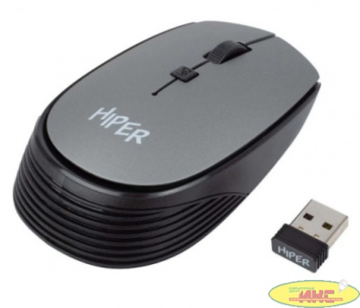 Мышь HIPER беспроводная HOMW-081 {1600dpi, серый, USB, 4кнп}