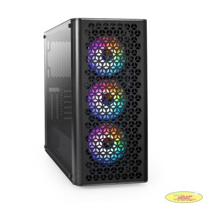 Exegate EX294971RUS Корпус Miditower ExeGate EVO-9202-NPX500 (ATX, БП 500NPX с вент. 12 см, с окном, 1*USB+1*USB3.0, аудио, 3 вент. 12см с RGB подсветкой)