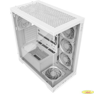 XPG INVADER X WHITE (INVADERXMT-WHCWW) Mid-Tower Gaming ATX PC Case with Panoramic View, Tempered Glass Panels, and RGB Lighting Black