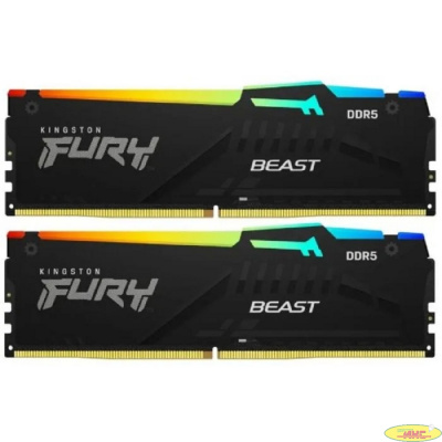 Kingston 32GB 6000MT/s DDR5 CL32 DIMM (Kit of 2) KF560C30BBAK2-32 FURY Beast RGB XMP
