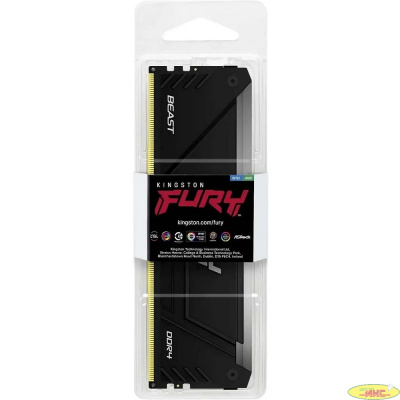 Память DDR4 32GB 2666MHz Kingston KF426C16BB2A/32 Fury Beast RGB RTL Gaming PC4-21300 CL16 DIMM 288-pin 1.2В dual rank с радиатором Ret