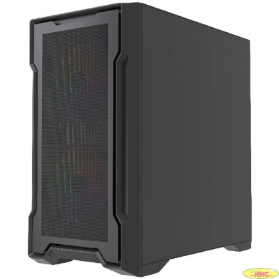 Powercase Корпус Mistral Micro X3B ARGB, Tempered Glass, 3x 120mm ARGB PWM Fan, чёрный, mATX  (CMMXB-A3)
