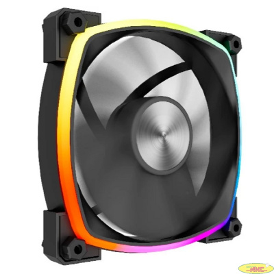 Powercase Вентилятор (M55-12 ARGB) Black 120x120x25mm (PWM, 100шт./кор, 4pin PWM (M+F)+ 3pin ARGB (M+F), 600-1500±10% об/мин) Bulk