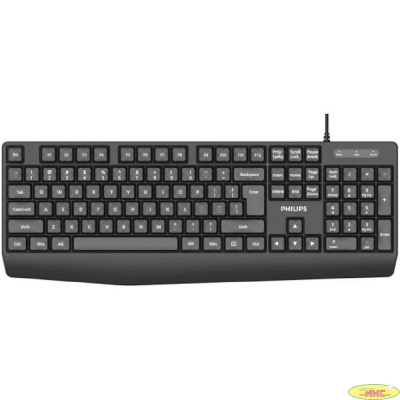 Philips Проводная Клавиатура SPK6237, USB 2.0 104 клав,  высокие кн., русская заводская раскладка, чёрный