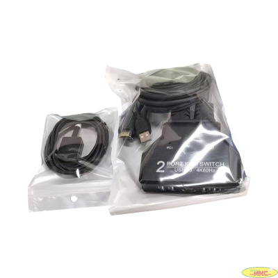 ORIENT HS21HC, HDMI KVM переключатель на 2 устройства, порты HDMI + 2xUSB (клавиатура+мышь) + 2xUSB 2.0, поддержка 4K@60Hz, встроенные кабели 2xHDMI+2xUSB2.0 1.2 метра, (33330)