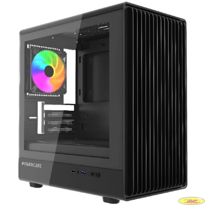 Powercase Корпус Mistral Micro C4B ARGB, Tempered Glass, 4x 120mm ARGB PWM Fan, чёрный, mATX  (CMMCB-A4)