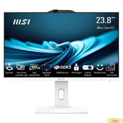 MSI Pro AP242P 14M [9S6-AE0622-658] White 23.8" {FHD i5 14400/16384Mb/1000+256SSDGb/UHD Graphics 770/DOS/Wireless KB+M}