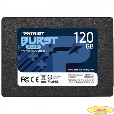 Накопитель SSD Patriot SATA III 120Gb PBE120GS25SSDR Burst Elite 2.5"