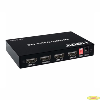ORIENT HS0402H-2.0, HDMI матричный переключатель 4->2 с аудиовыходами, UHD 4K/60Гц (3840x2160), HDR, HDMI 2.0, HDCP 2.2, EDID управление, аудиовыходы: аналоговый jack 3.5 mm/ цифровой SPDIF, (33329)