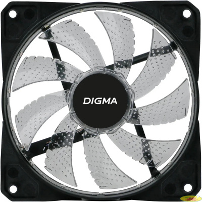 Вентилятор Digma DFAN-FRGB2 RGB 120мм черный 3-pin 4-pin (Molex)  Ret